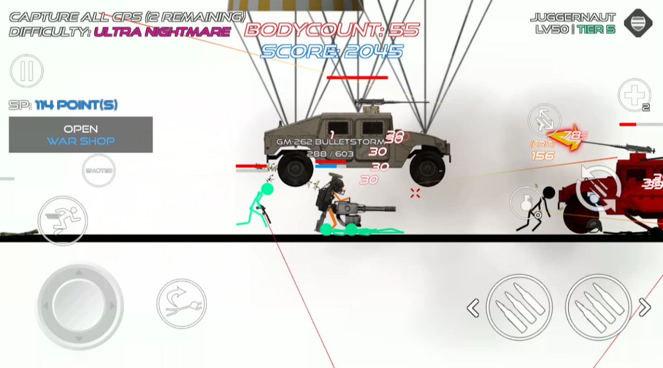 火柴人战争鲜血打击