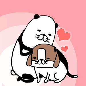 熊猫与狗无论何地狗狗都可爱